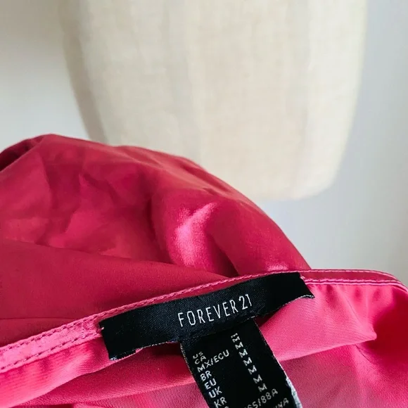 Forever 21 Red Satin Tie-Front Top - Picture 8 of 10